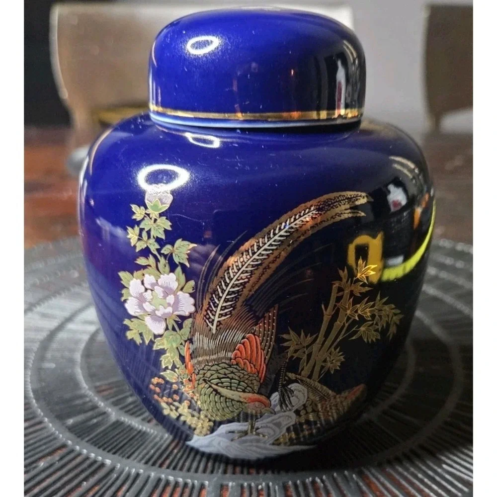 Vintage Ceramic Cobalt Blue Japanese 4.5